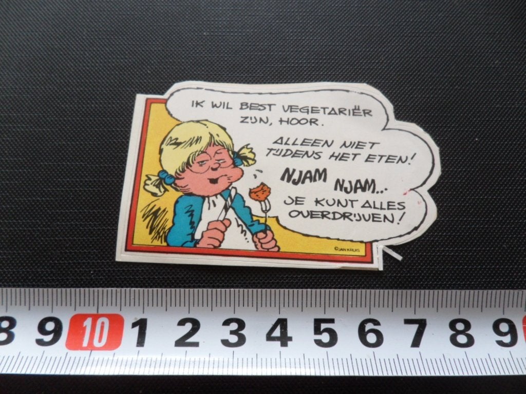 sticker strip jan jans en de kinderen catootje vegetariër, Ophalen, Zo goed als nieuw