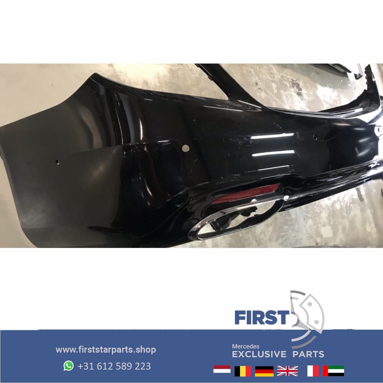 W222 FACELIFT AMG ACHTERBUMPER S Klasse 2017 ZWART origineel, Gebruikt, -, Voor, Ophalen of Verzenden