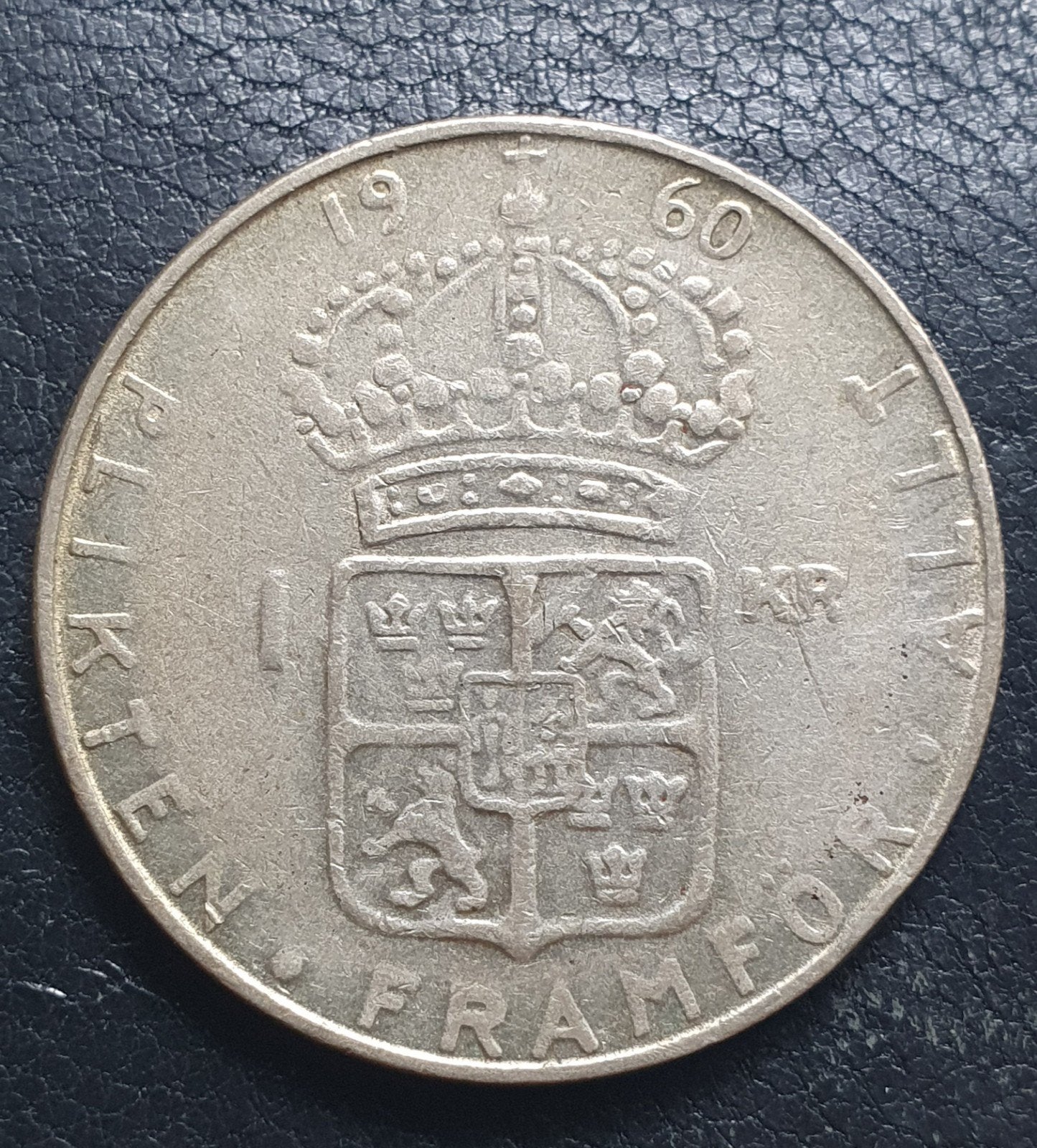 1 krona zilveren munt uit 1960 Zweden., Ophalen of Verzenden, Overige landen, Losse munt, Zilver