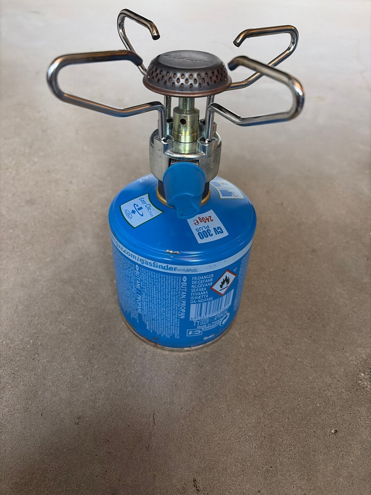 Campingaz gasbrander met bijna volle gasfles (240g), Ophalen of Verzenden, Zo goed als nieuw