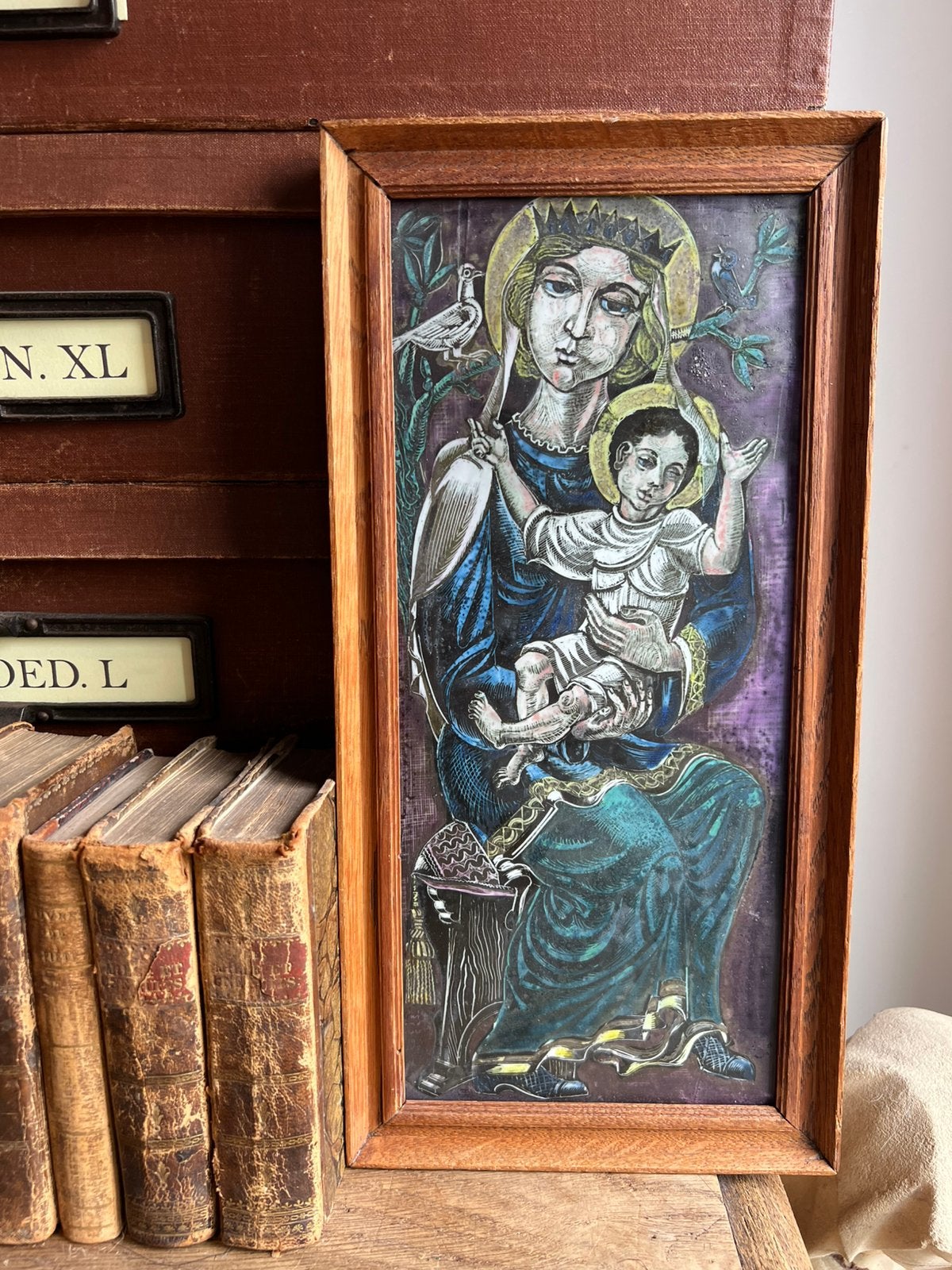 Kunstobject glas/ emaille vermoedelijk Jan Schoenakker, Ophalen of Verzenden