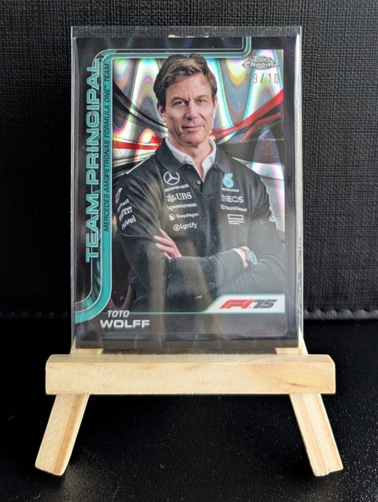 2025 Topps Chrome f1 Toto wolf Portrait Black /10, Ophalen of Verzenden, Zo goed als nieuw, Plaatje