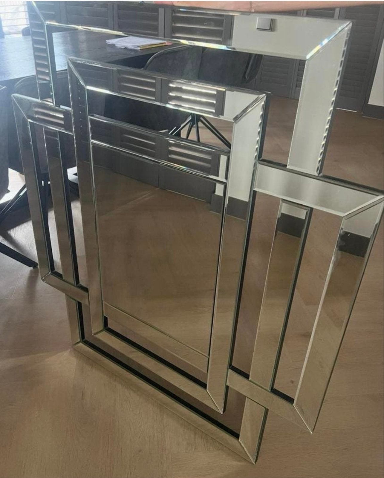Eichholtz spiegel met facetgeslepen randen, Huis en Inrichting, Ophalen, 100 tot 150 cm, Zo goed als nieuw, 75 tot 100 cm