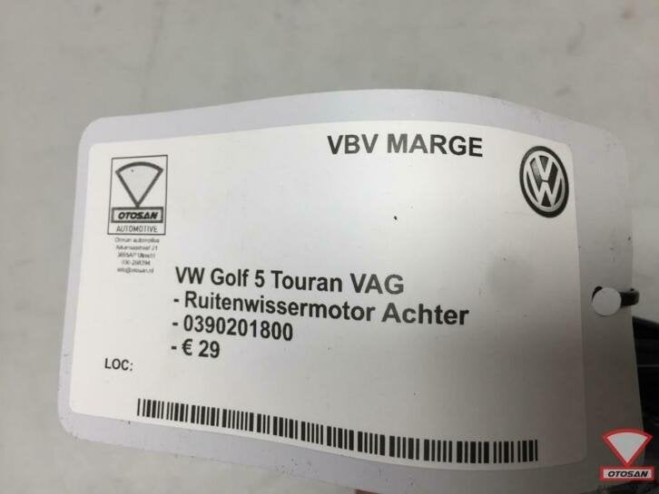 vw golf 5 touran vag ruitenwissermotor achter 0390201800, Gebruikt, Volkswagen, Volkswagen AG, Berliner Ring 2
38440  Wolfsburg, DE