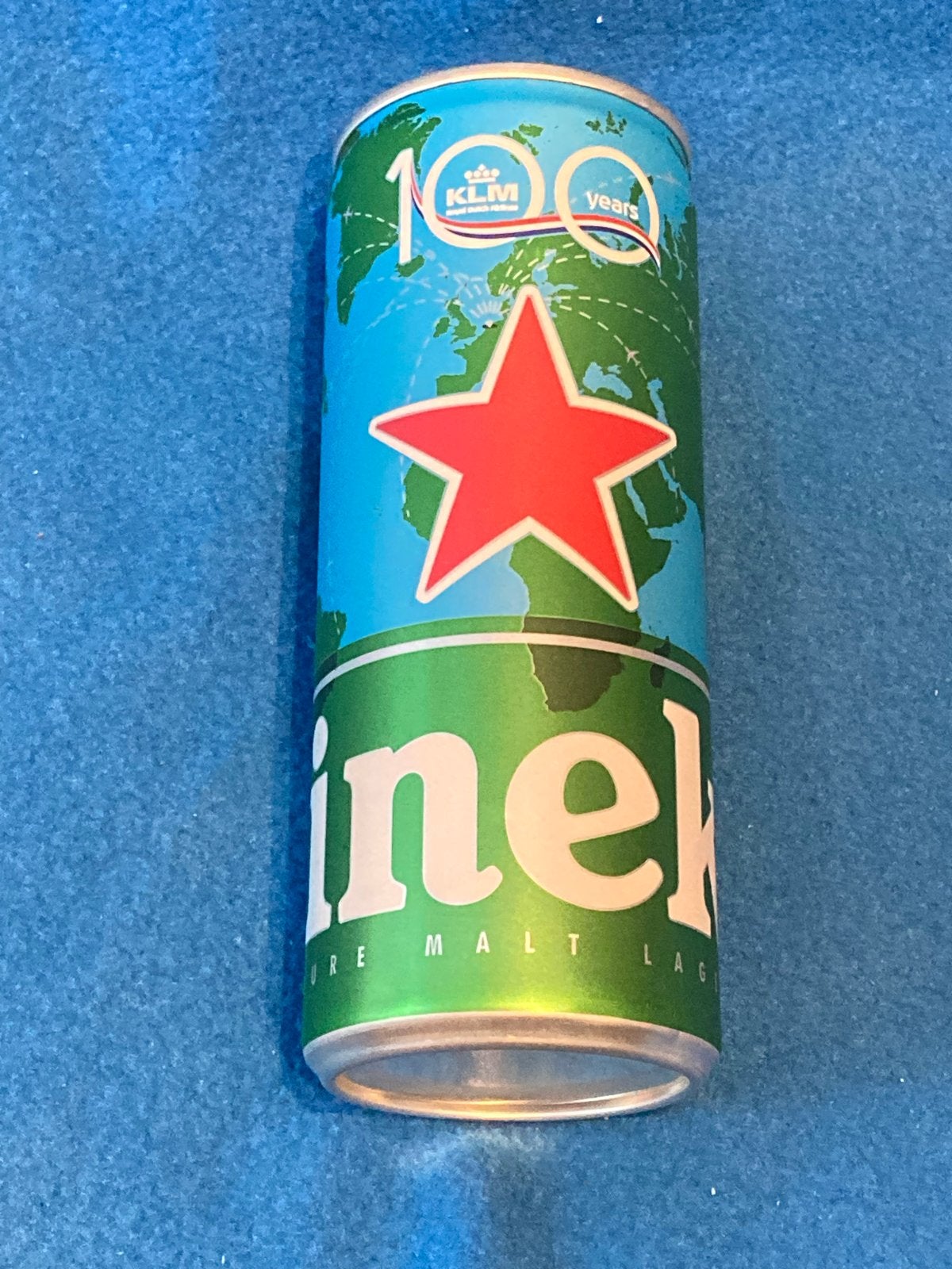 Heineken KLM 100 jaar blikje - Ongeopend, Verzamelen, Luchtvaart en Vliegtuigspotten, Nieuw, Overige typen, Ophalen of Verzenden