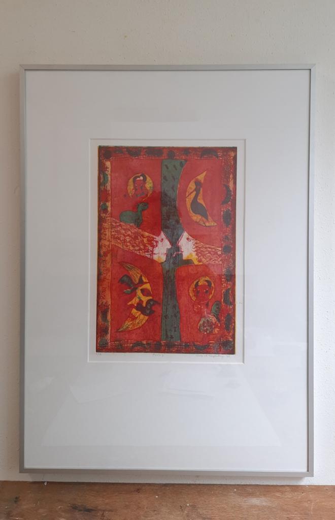 Kleurenets Ansje van den Muyzenberg, Ophalen of Verzenden, 52 cm, 1950 - 1999, Ets