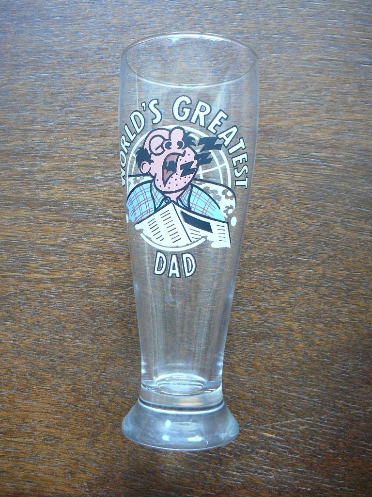 bierglas world greatest dad, Verzamelen, Ophalen of Verzenden, Zo goed als nieuw, Bierglas