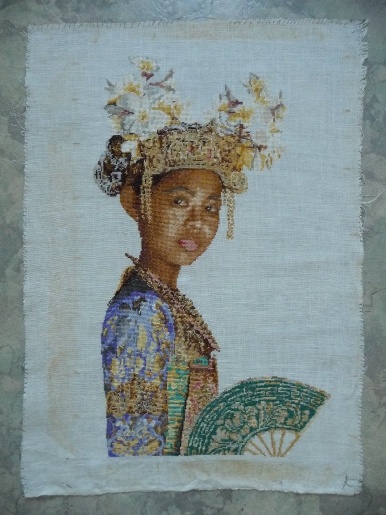 Borduurwerk "Balinese danser"(The Gouverneur), Ophalen of Verzenden, Gebruikt, Handborduren, Onderdeel of Toebehoren