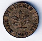 10  pfennig  1949  J  Duitsland. km. 103, Ophalen of Verzenden, Duitsland, Losse munt