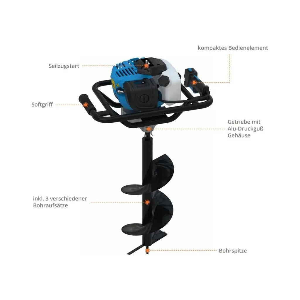 Gude GE 1450.1 2 PK Benzine grondboor incl. 3 boren!!, Ophalen, Nieuw, Grondboor, Güde