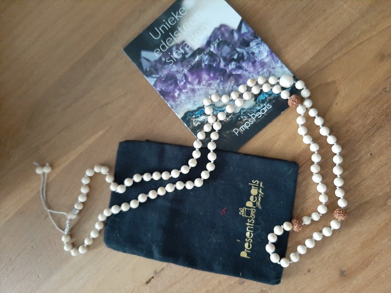 Nieuw!Pimsandpearls/Edelsteen Saya Mala ketting Riverstone, Sieraden, Tassen en Uiterlijk, Ophalen of Verzenden, Nieuw, Steen of Mineraal