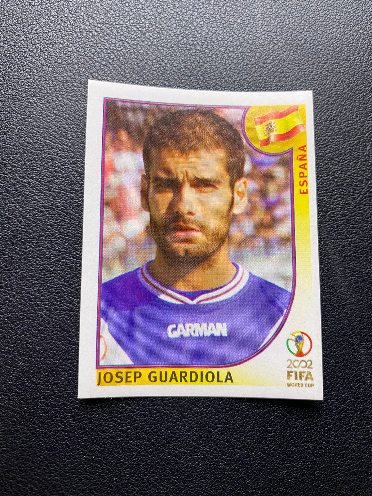 Josep Guardiola - Spanje - Panini WK 2002 Sticker, Ophalen of Verzenden, Zo goed als nieuw, Buitenlandse clubs, Poster, Plaatje of Sticker