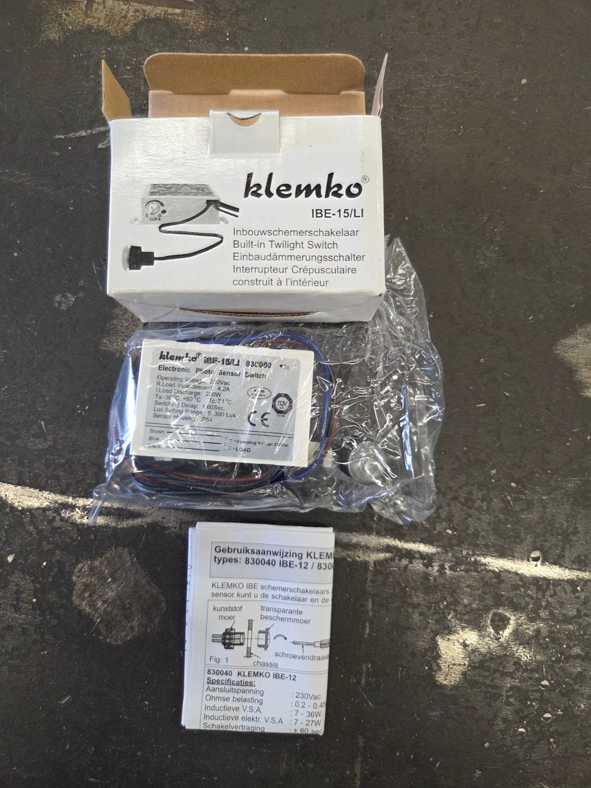 Klemko IBE-15/LI Inbouw Schemerschakelaar 230V, Verzenden, Nieuw, Overige merken, Schakelaar