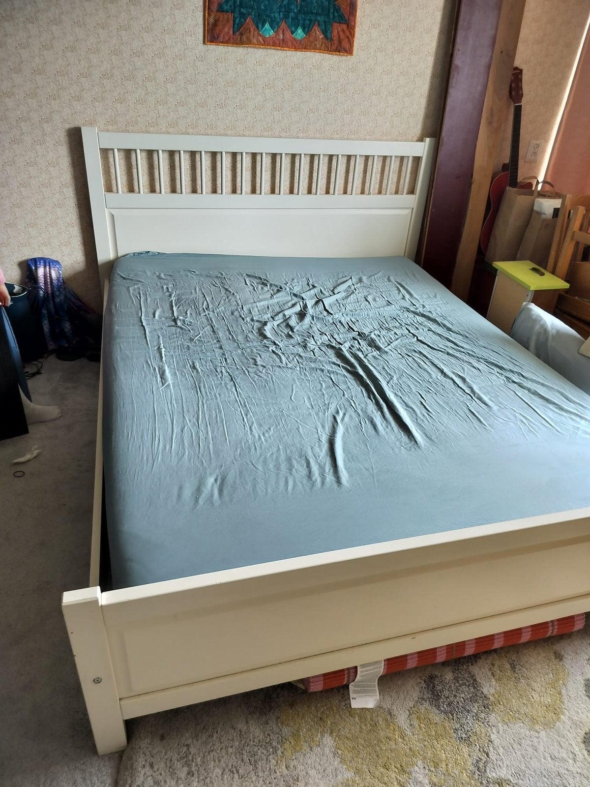 IKEA Hemnes bed met lattenbodem,wit ,160x200 cm, Ophalen, Gebruikt, Wit, Tweepersoons
