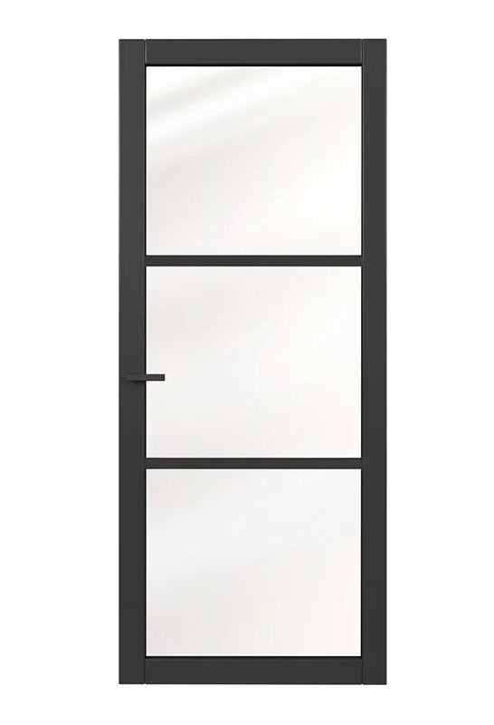 Austria Nero Legno Genova deur 93x231,5 zwart met glas, Ophalen, 80 tot 100 cm, 215 cm of meer, Binnendeur