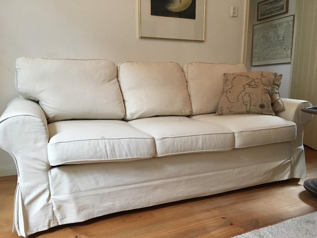 Ektorp Pixbo 3 zits slaapbank, Ophalen, Tweepersoons, Crème, 220 cm