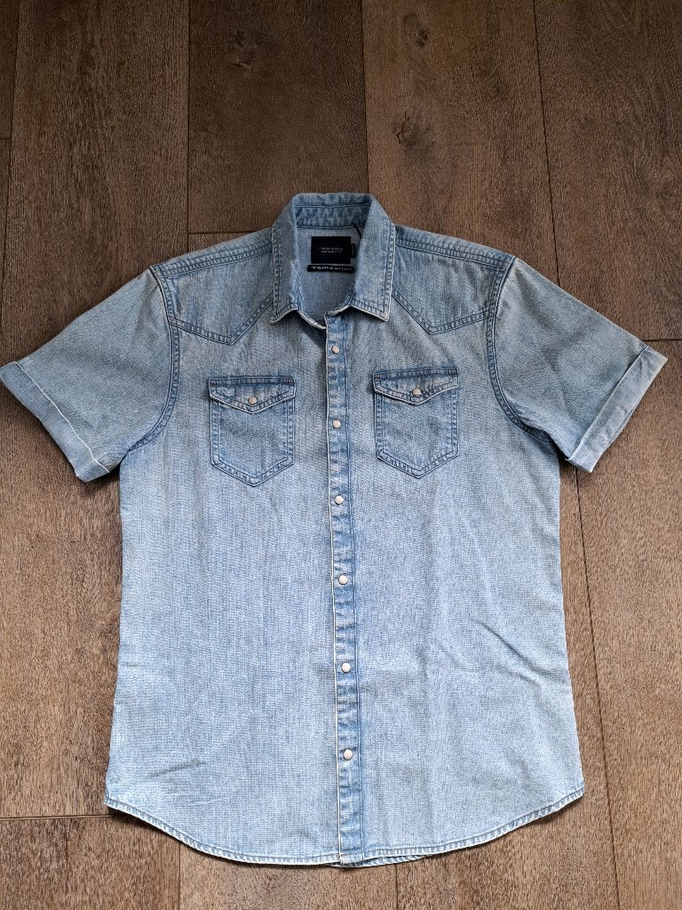 Scotch & Soda Western Denim Shirt - Nieuw met kaartjes, Blauw, Nieuw, Scotch & Soda, Halswijdte 39/40 (M)