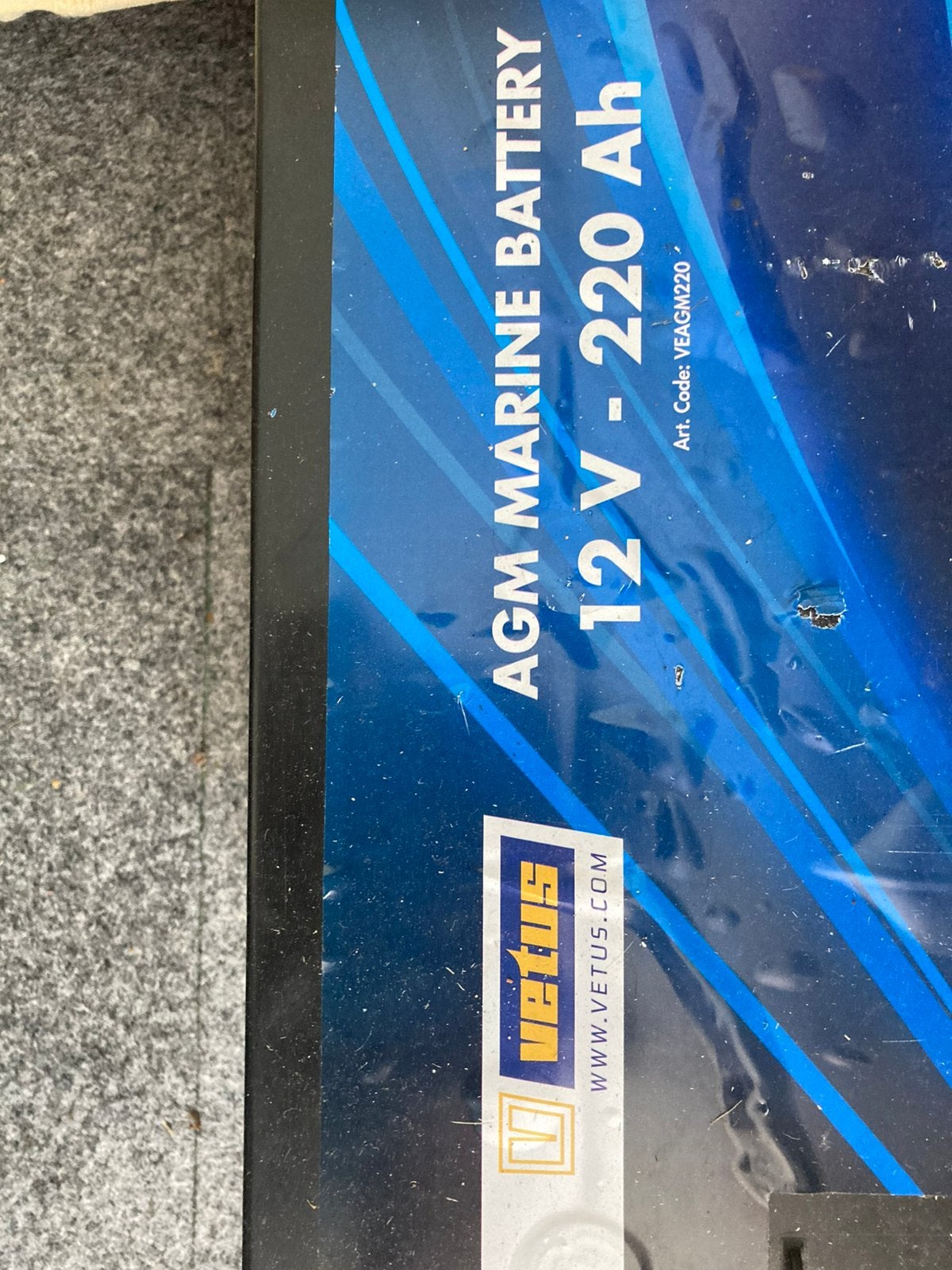 Vetus AGM bootaccu 220Ah 12 V, Ophalen, Gebruikt, Motor en Techniek, Zeilboot of Motorboot