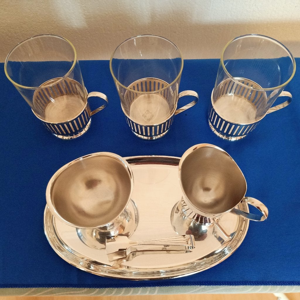 Douwe Egberts roomstel verzilverd, Ophalen of Verzenden