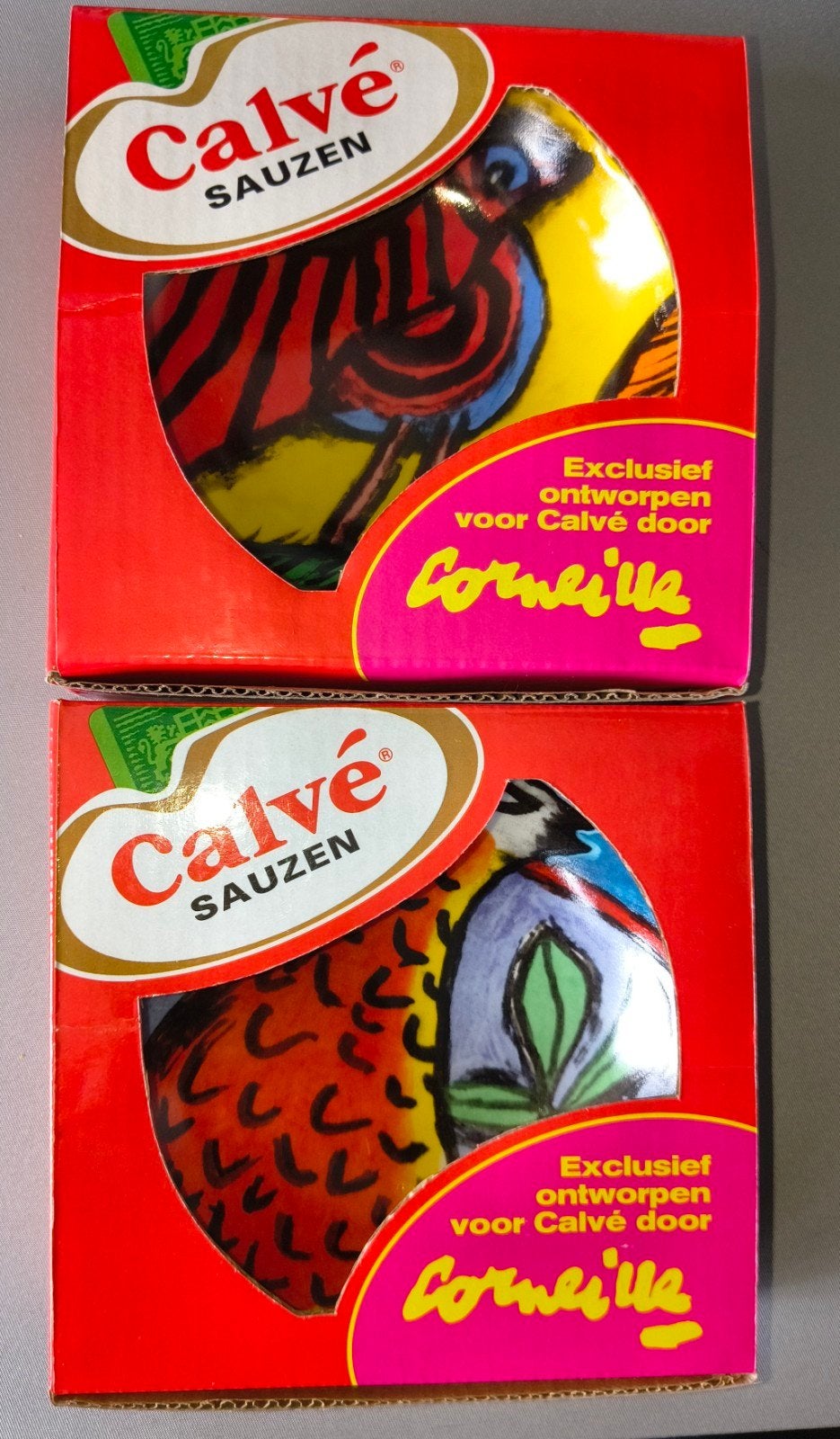 2 Calvé schaaltjes Corneille 2001 - Nieuw in doos, Antiek en Kunst, Ophalen of Verzenden