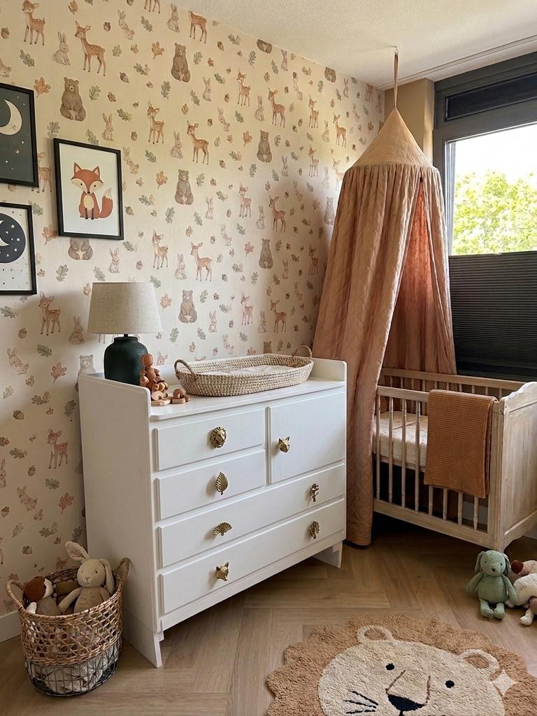 Vintage retro commode witte krijtverf, Ophalen, 50 tot 70 cm, Opstaande rand, 100 cm of meer