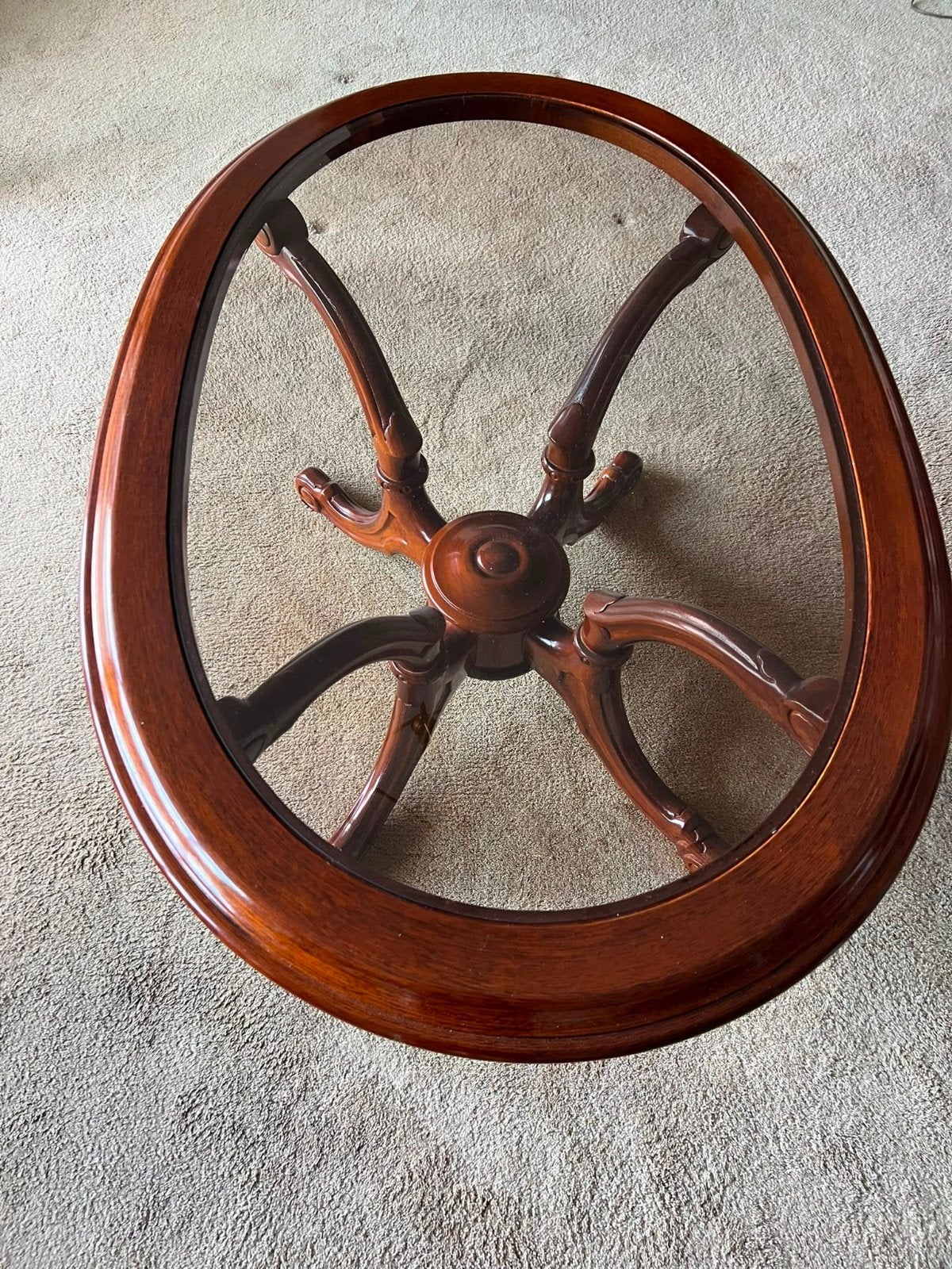 salontafel ovaal notenhout, Ophalen, Ovaal, 50 tot 100 cm