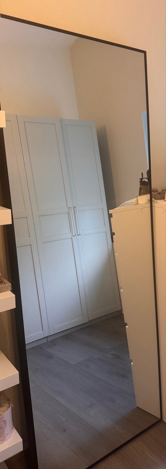 IKEA HOVET Spiegel, zwart, 78x196 cm, Ophalen, Zo goed als nieuw, 75 tot 100 cm, 150 tot 200 cm