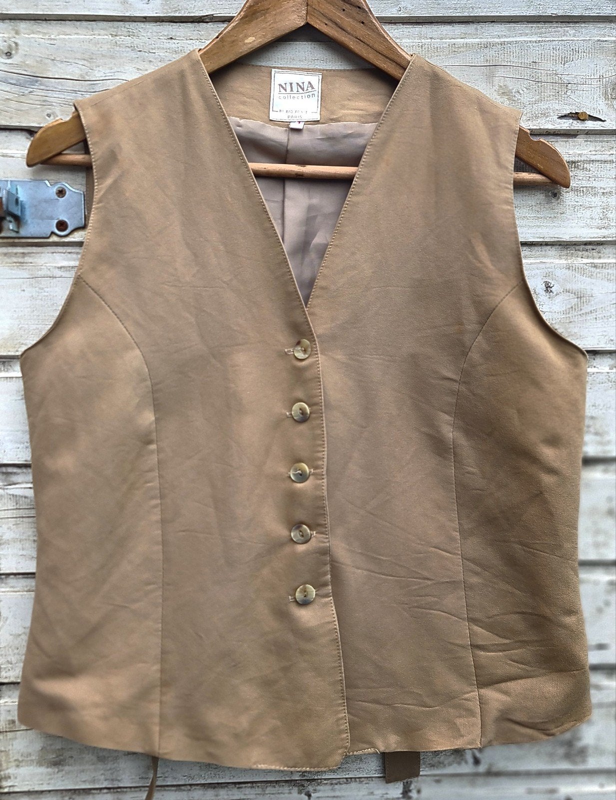 Nina collection Paris vest beige maat S nieuwstaat, Ophalen of Verzenden, Zo goed als nieuw, Maat 38/40 (M), Beige