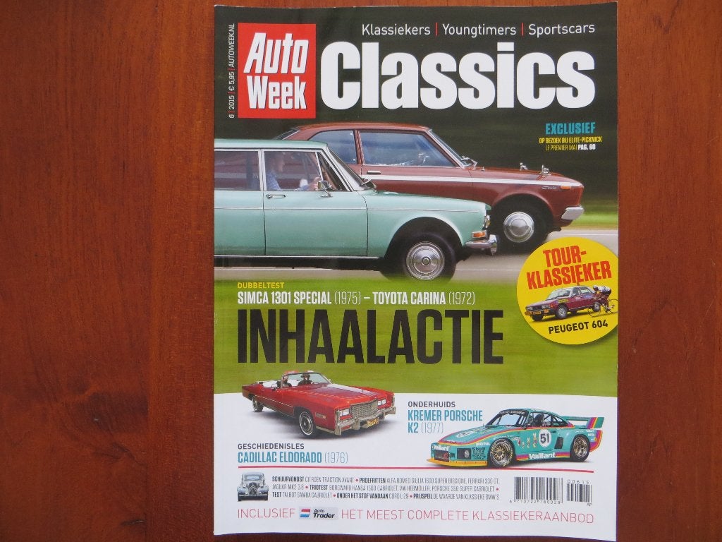 Autoweek Classics 6 2015 Simca 1301 Special, Toyota Carina, Ophalen of Verzenden, Nieuw, Porsche