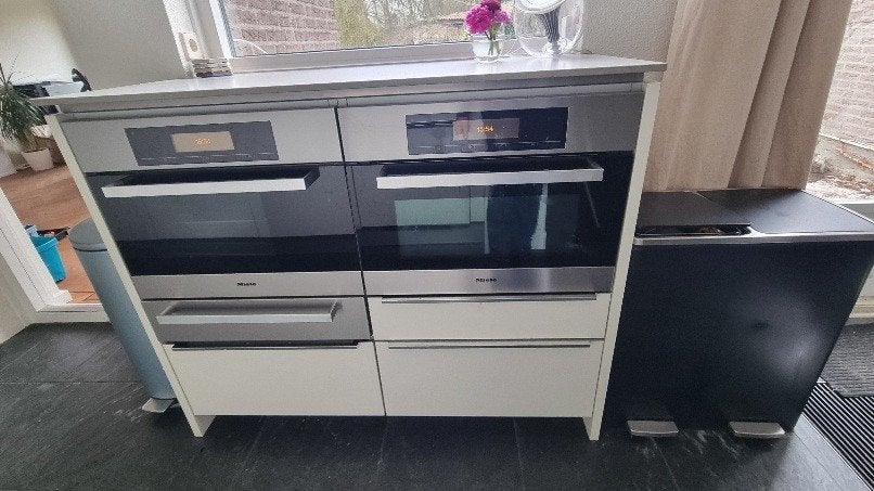 Miele set stoomoven, oven en warmhoudplaat, Witgoed en Apparatuur, Ovens, Gebruikt, Inbouw, Oven, Miele, Minder dan 45 cm, 45 tot 60 cm