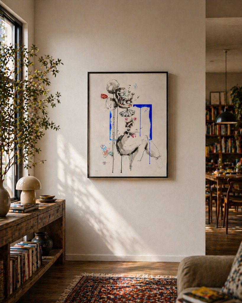 Uitsluitend TE LEEN - Exclusieve Jacques Sparrow kunstwerk, Antiek en Kunst, Meerkleurig, Ophalen of Verzenden, Papier/karton