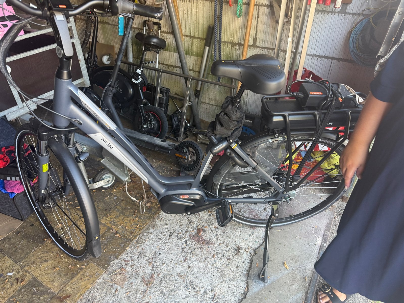 Amslot  elektrische fiets - Grijs, zo goed als nieuw, Fietsen en Brommers, Elektrische fietsen, Overige merken, Ophalen of Verzenden