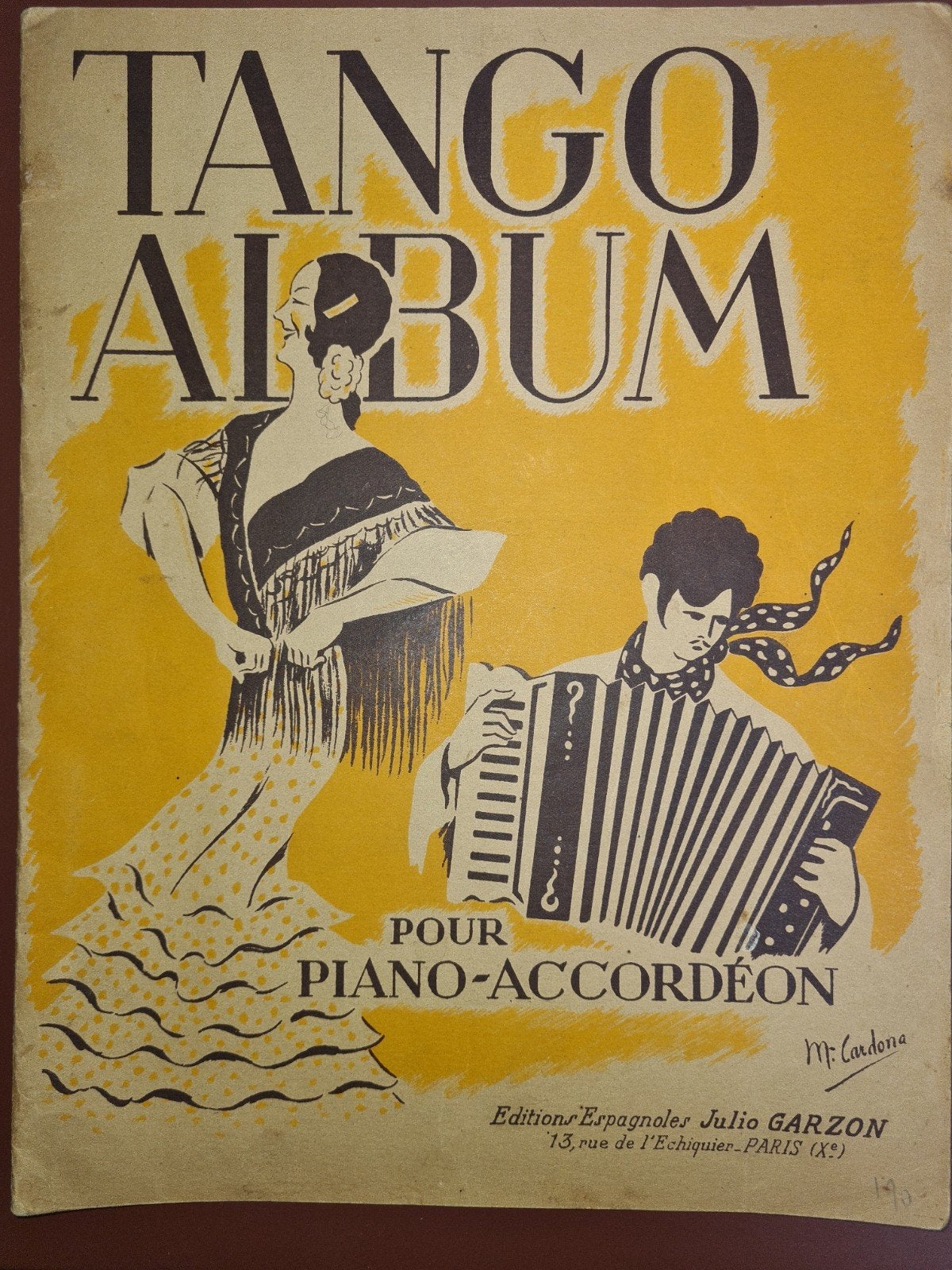 Tango Album voor Piano-Accordeon - Vintage Muziekboek, Muziek en Instrumenten, Latin en Salsa, Gebruikt, Piano, Overige soorten