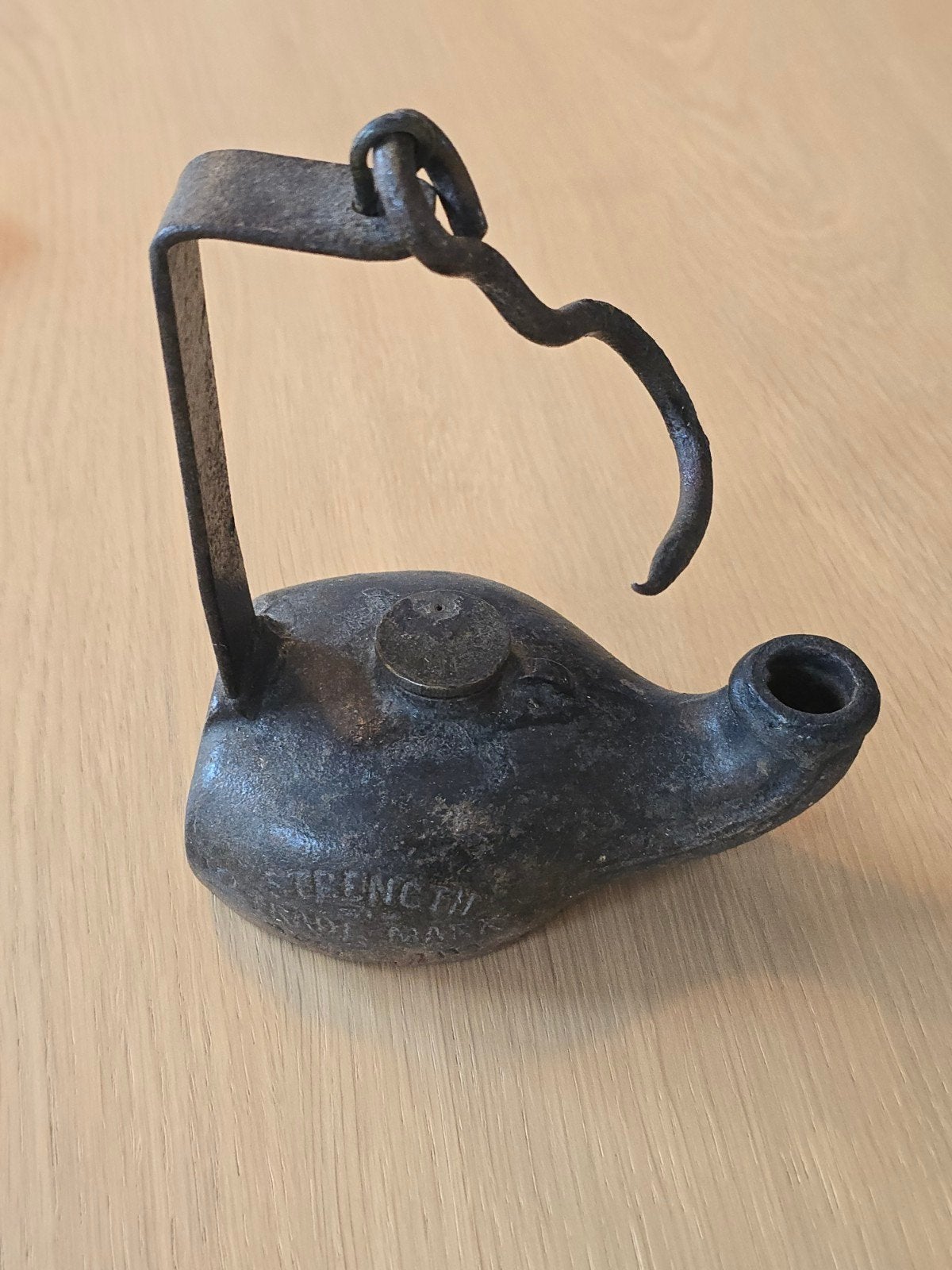 Antieke Wells Single Torch olielamp 1890 a 1910 €39, Antiek en Kunst, Antiek | Lampen, Ophalen of Verzenden