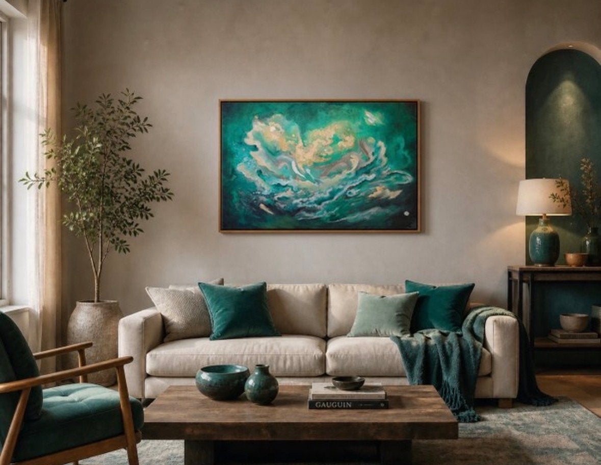 Olieverfschilderij Natuur, Antiek en Kunst, Kunst | Schilderijen | Modern, Ophalen of Verzenden, Olieverf, Landschap