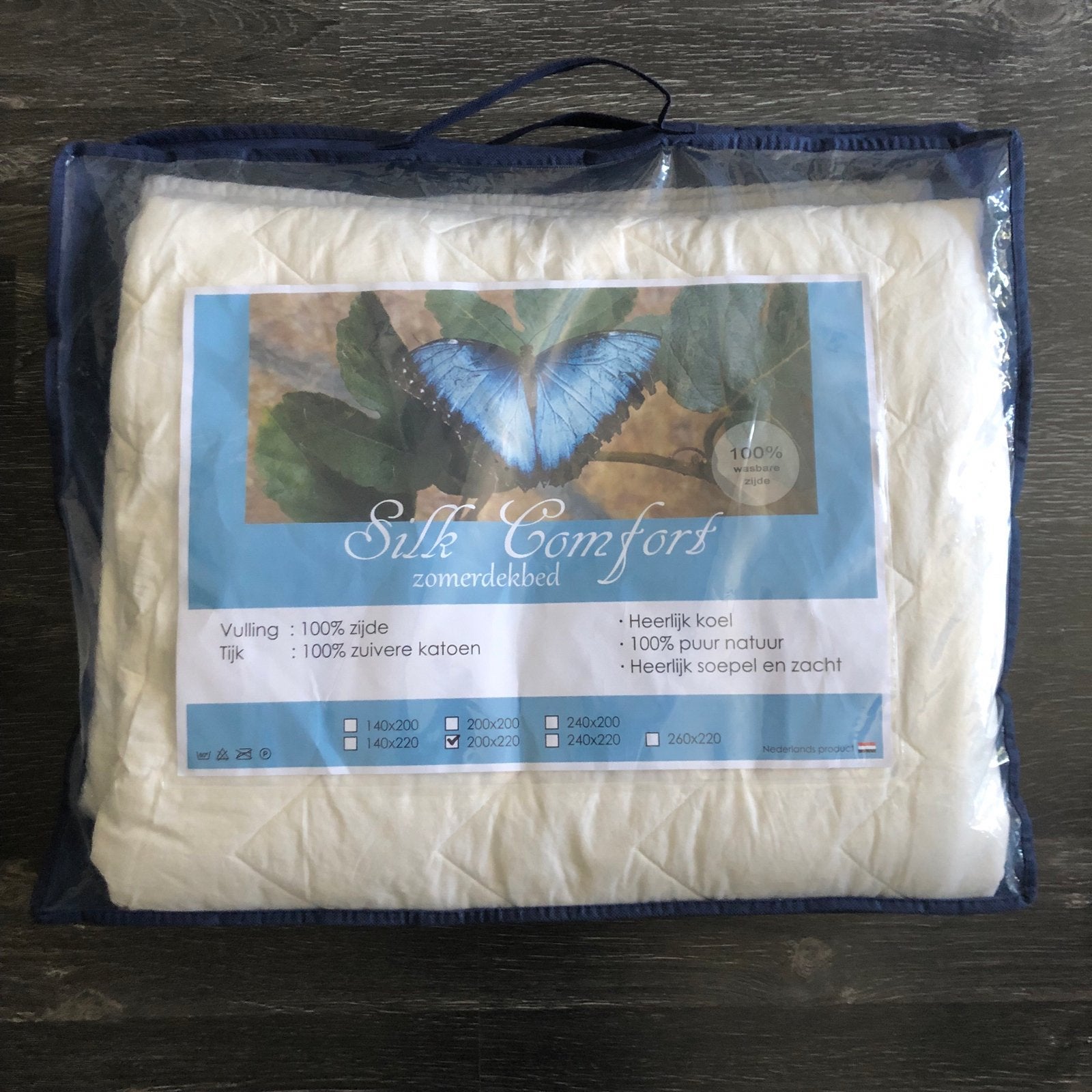 Silk Comfort Zomerdekbed 200x220 - 100% Zijde & Katoen, Huis en Inrichting, Slaapkamer | Beddengoed, Wit, Tweepersoons, Ophalen of Verzenden