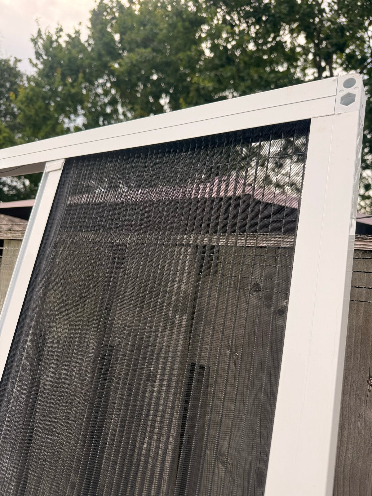 Hordeur 82x104cm - Wit frame, zwart gaas, Ophalen, 80 tot 100 cm, Hordeur, Minder dan 200 cm