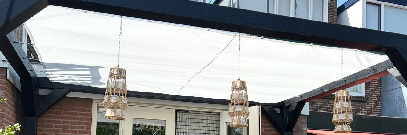 Waterdicht wit schaduwdoek 250x350, Tuin en Terras, Schaduwdoeken, Ophalen, Nieuw