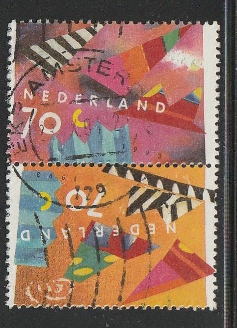 Nederland 1993 1546/1547a Wenszegel-paar Verti, Gest Amsterd, Ophalen of Verzenden, Na 1940, Gestempeld