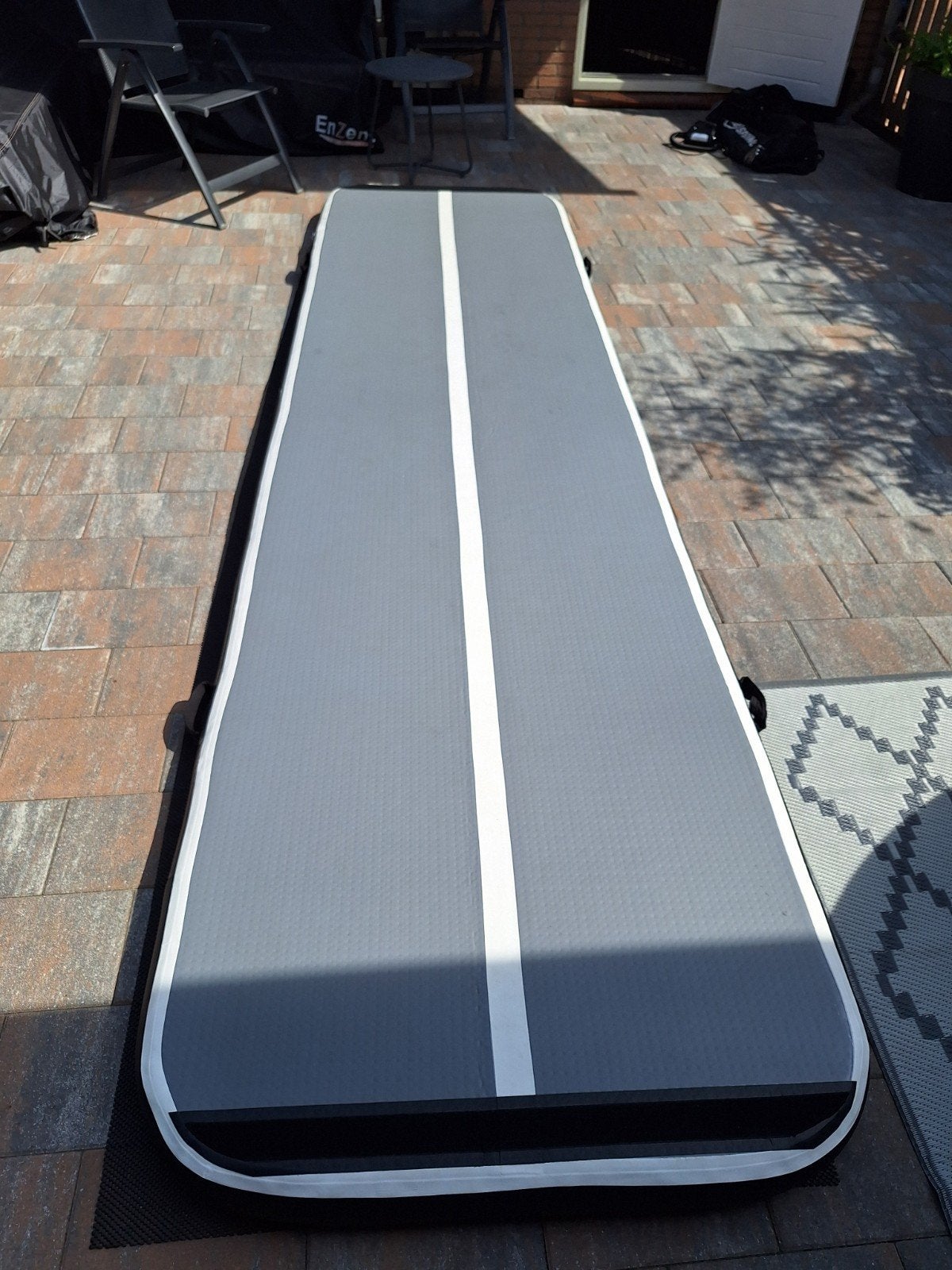 12SPRINGS Airtrack Standaard 400 x 100 x 10 cm - Zwart, Ophalen, Materiaal, Kindermaat 122 t/m 140, Zo goed als nieuw