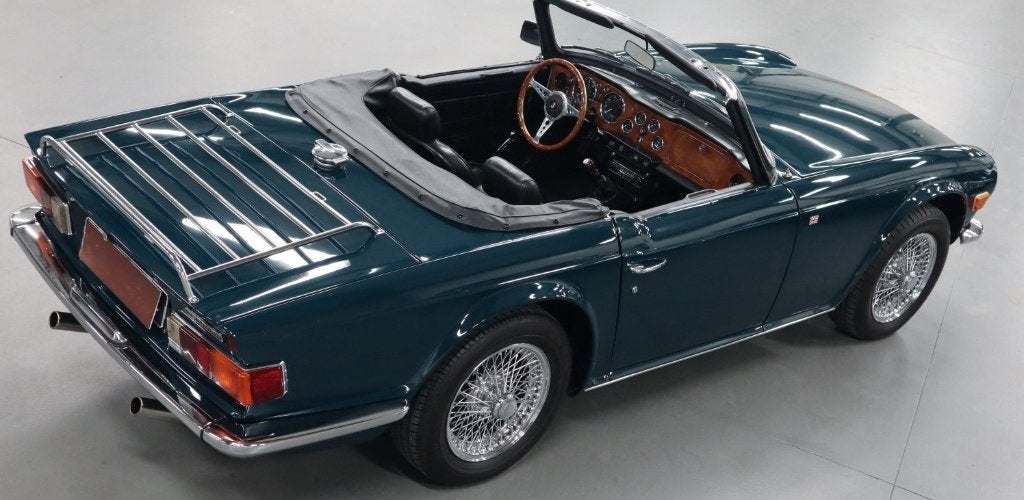 Triumph TR6 2.5 1972 Groen, Auto's, Triumph, Particulier, TR6, Benzine, Cabriolet, Handgeschakeld, Geïmporteerd, Groen, Zwart