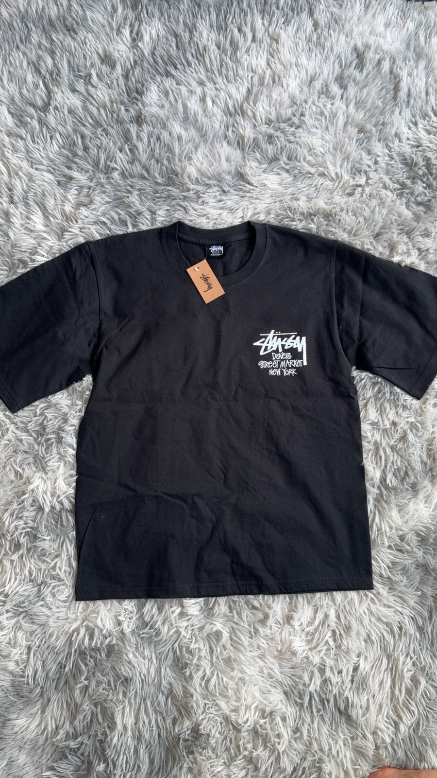 stussy zwart shirt met print, Kleding | Heren, T-shirts, Ophalen of Verzenden, Nieuw, Maat 46 (S) of kleiner, Zwart