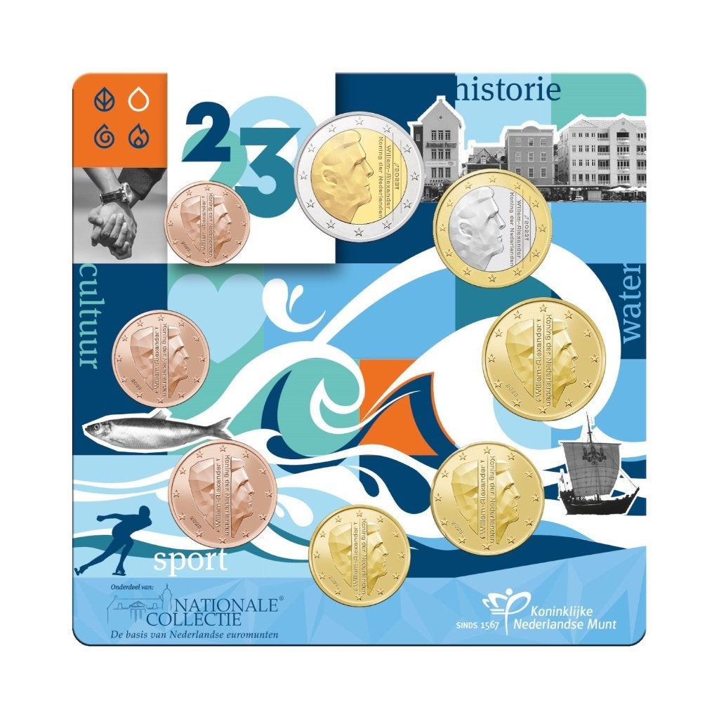 UNC Set Nederland 2023 - 1 cent t/m 2  euro - Blister Water, Verzenden, Overige landen, Overige waardes, Setje