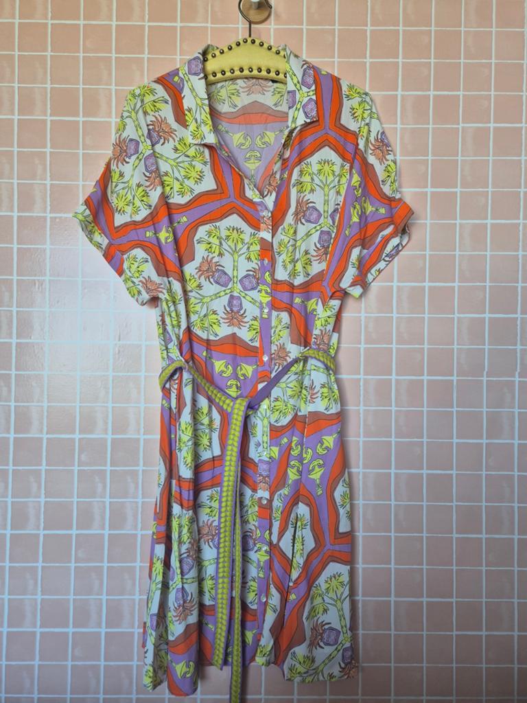 POM Amsterdam jurk met kleurrijke print, maat 42, Kleding | Dames, Jurken, Overige kleuren, Maat 42/44 (L), Ophalen of Verzenden