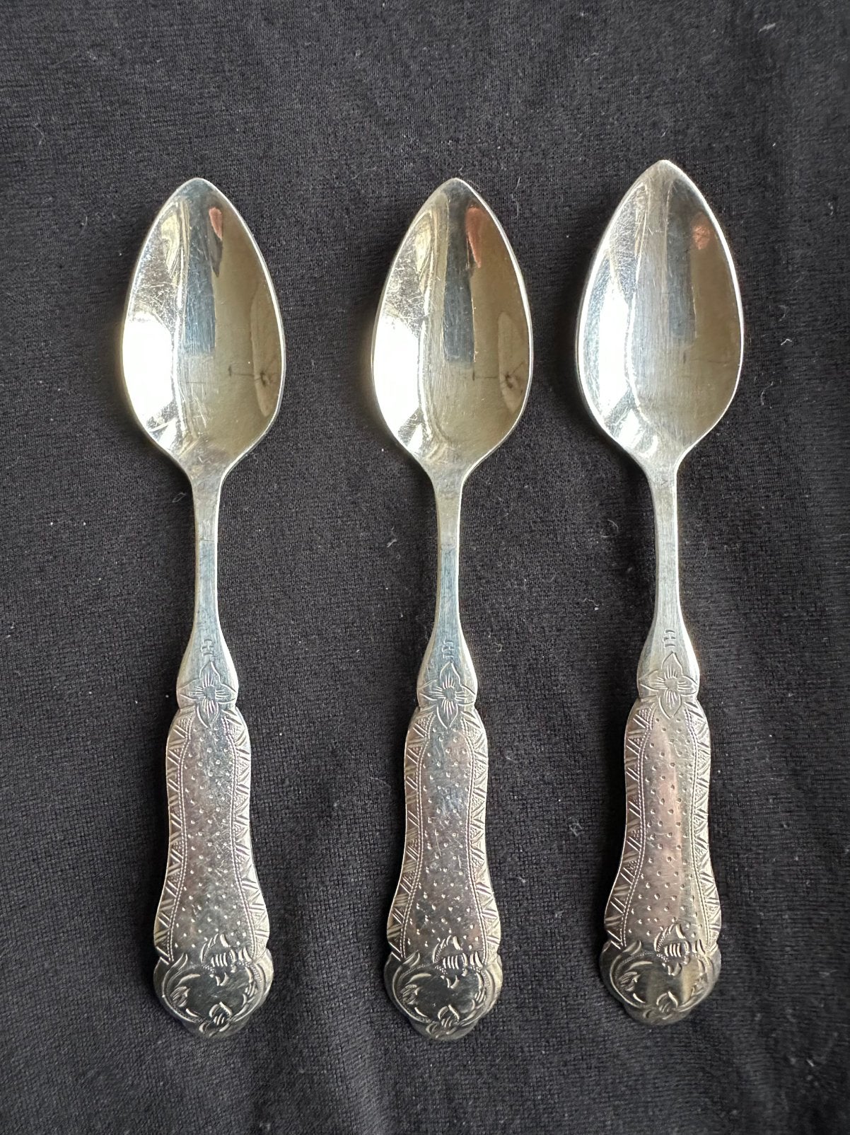 3 vintage zwaar verzilverde SOLA Biedermeier lepeltjes, Verzamelen, Gebruikt, Verzilverd, Ophalen of Verzenden, Metaal