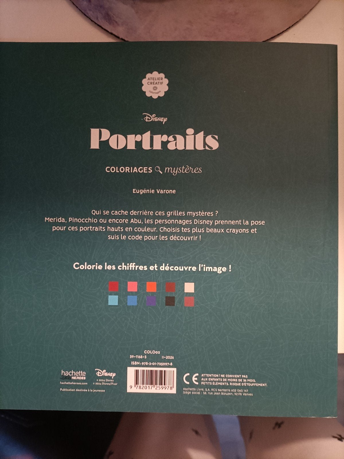 Disney Portraits Kleurboek - Kleuren op nummer, Ophalen of Verzenden, Zo goed als nieuw, Eugénie Varone, Non-fictie