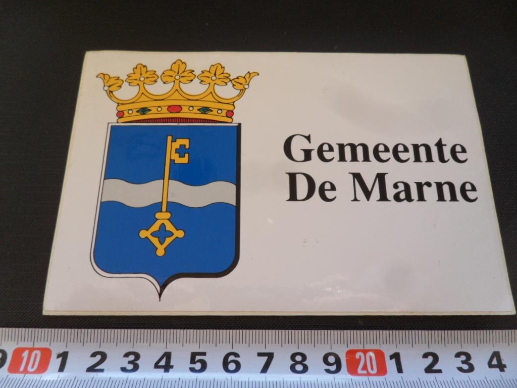 sticker Wapen Gemeente DE MARNE  *, Verzamelen, Stickers, Ophalen, Zo goed als nieuw