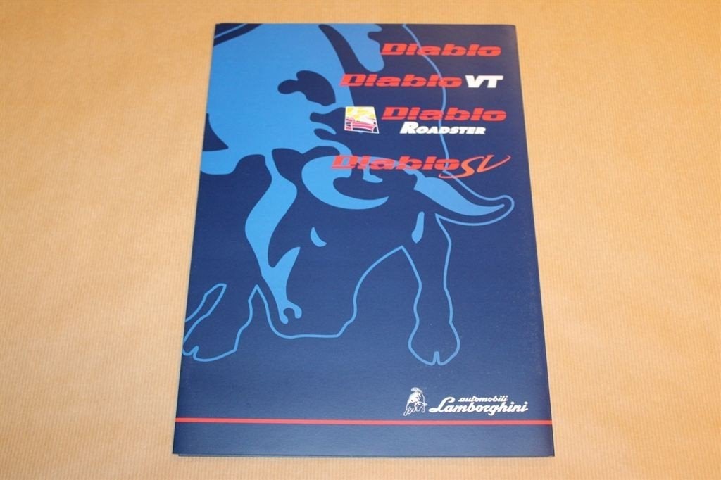 Zeldzame brochure - Lamborghini Diablo VT / Roadster1995, Ophalen of Verzenden, Zo goed als nieuw, Overige merken