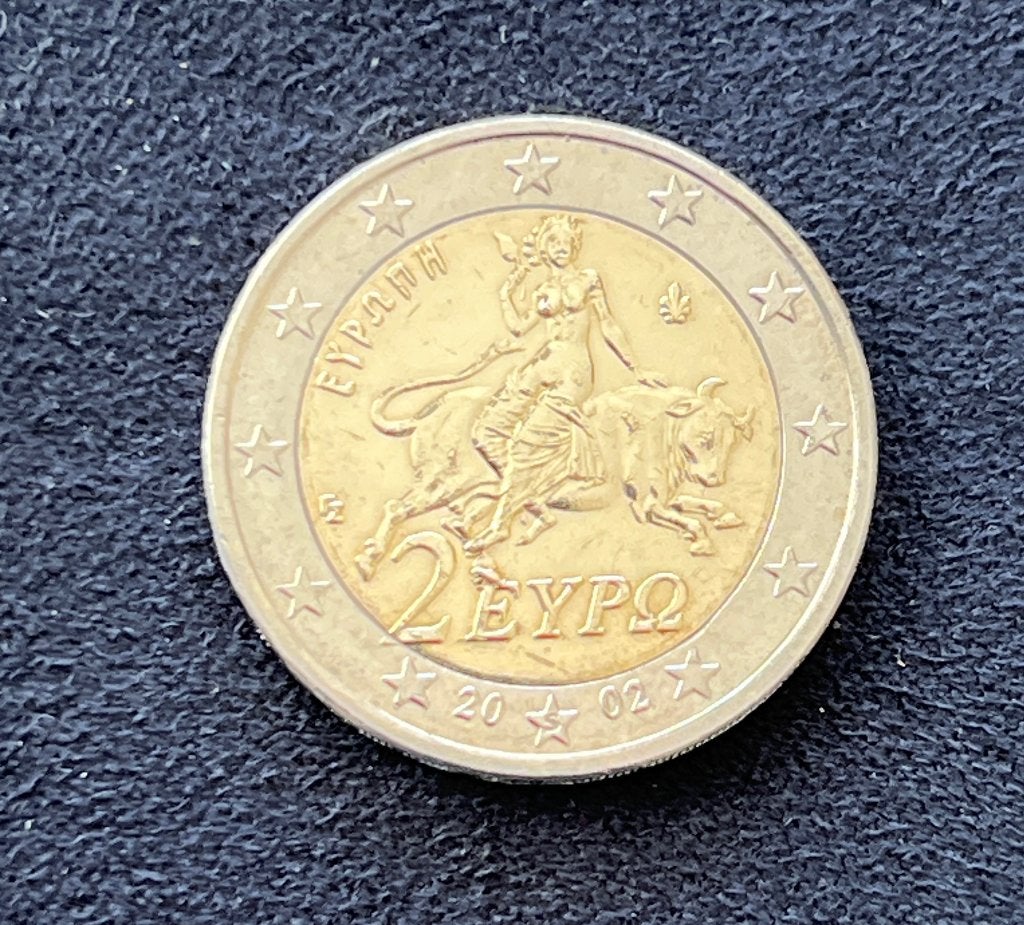 2-euro Griekenland 2002  met S teken., Postzegels en Munten, Ophalen of Verzenden, Griekenland, 2 euro, Losse munt