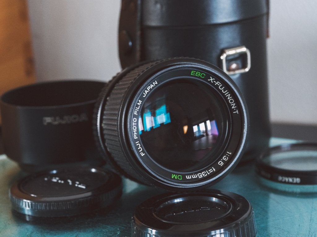 Fujica EBC X-Fujinon 135mm f/3.5 + accessoires, Fujifilm, Gebruikt, Handmatige focus, Overige vattingen